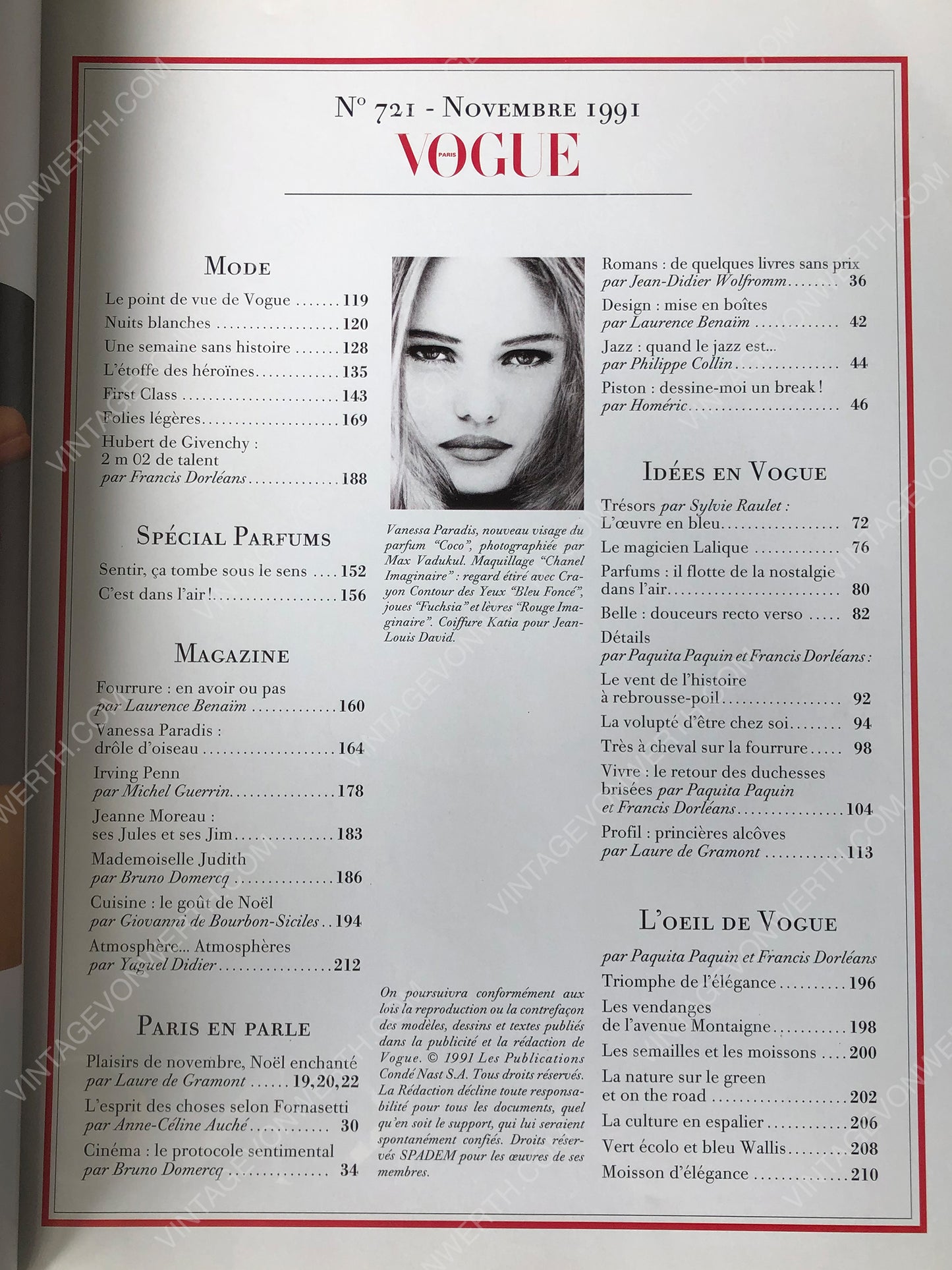 VOGUE Paris November 1991
