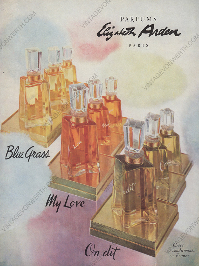 ELIZABETH ARDEN 1955 Vintage Print Magazine Advertisement Perfume Fragrance