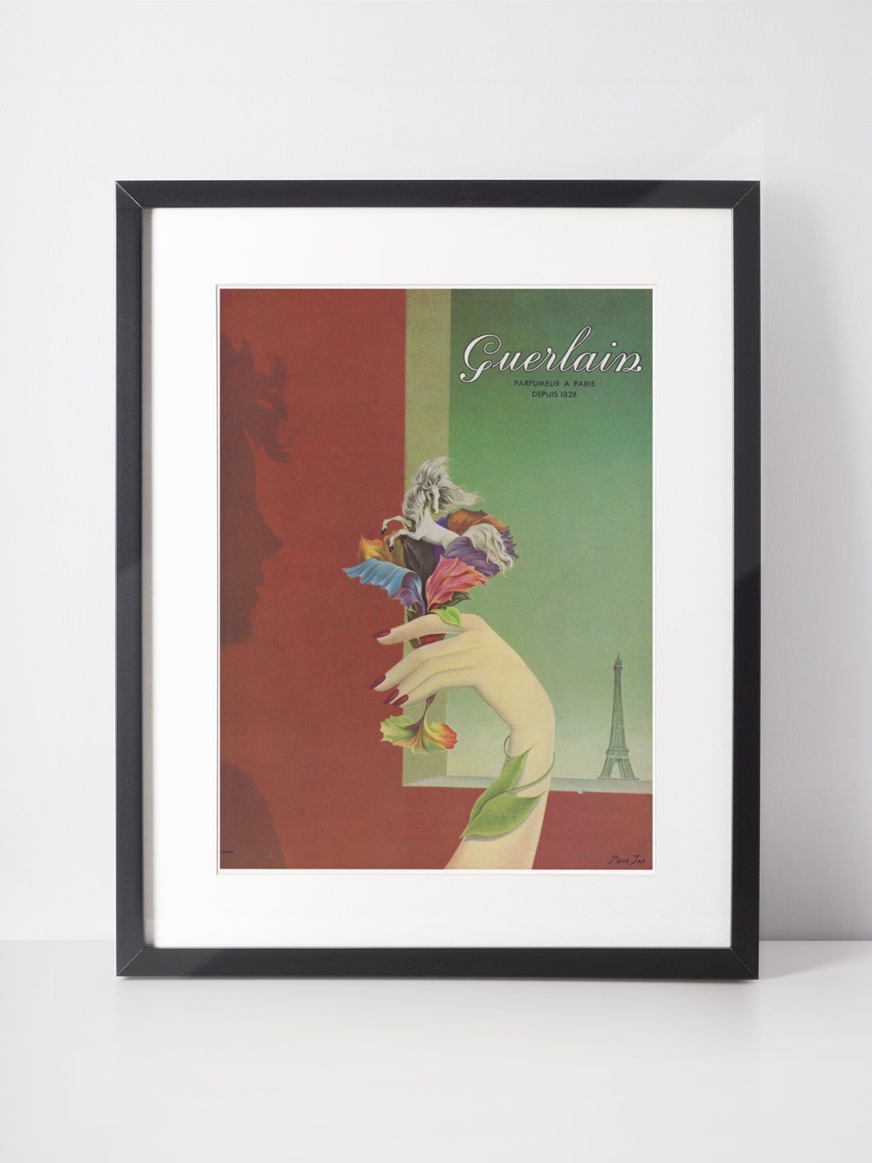 GUERLAIN 1955 Vintage Print Magazine Advertisement Perfume Pierre Ino