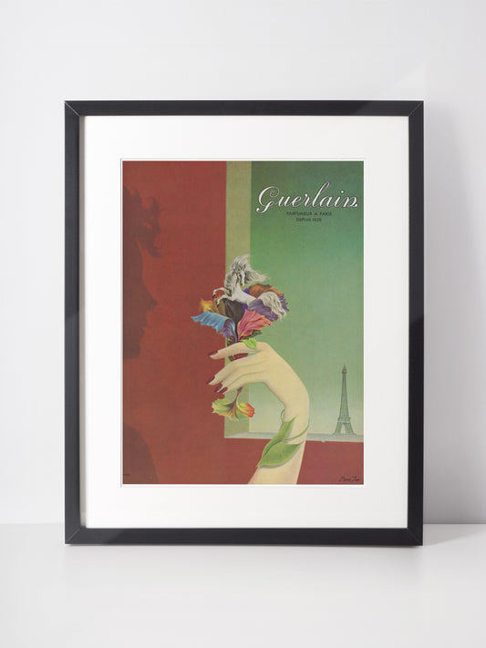 GUERLAIN 1955 Vintage Print Magazine Advertisement Perfume Pierre Ino