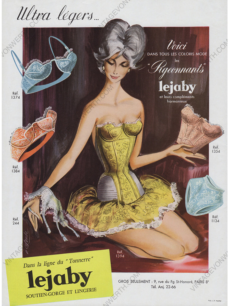 LEJABY 1959 Vintage Print Magazine Advertisement Lingerie 1950s