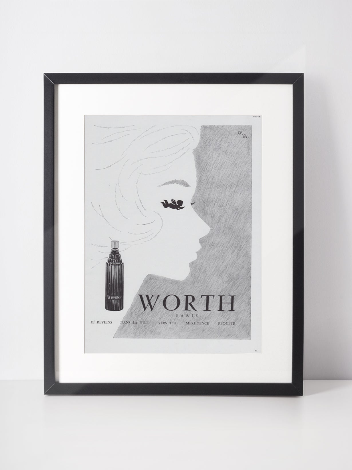 WORTH 1959 Vintage Print Magazine Advertisement Perfume Parfum Fragrance
