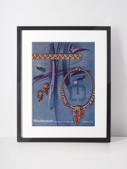 MAUBOUSSIN 1961 Vintage Advertisement 1960s Jewelry Ad Print