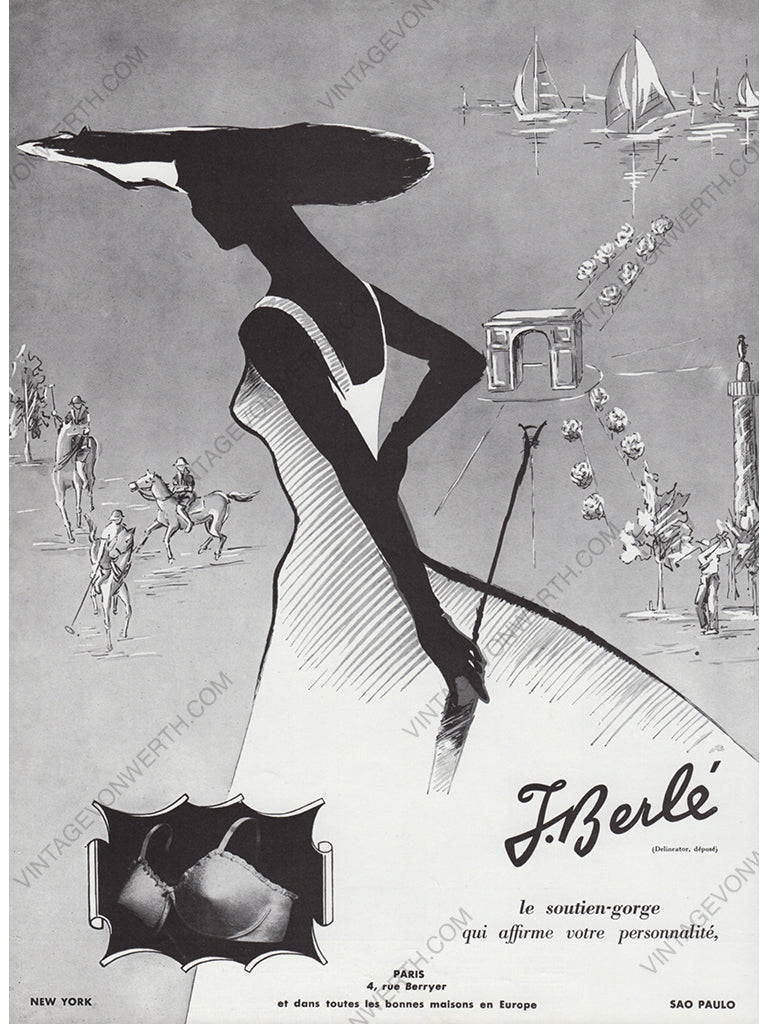 J. BERLÉ 1961 Vintage Advertisement 1960s Lingerie Ad René Jacquot