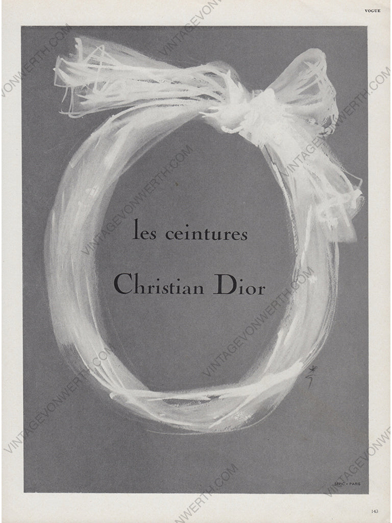 CHRISTIAN DIOR 1961 Vintage Advertisement 1960s Accessory Ad René Gruau