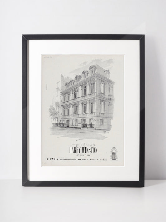 HARRY WINSTON 1961 Vintage Advertisement 1960s Jewelry Ad Print