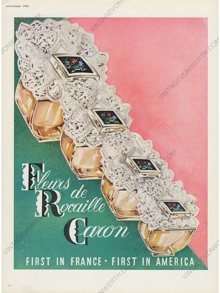 CARON 1961 Vintage Advertisement 1960s Perfume Ad Print