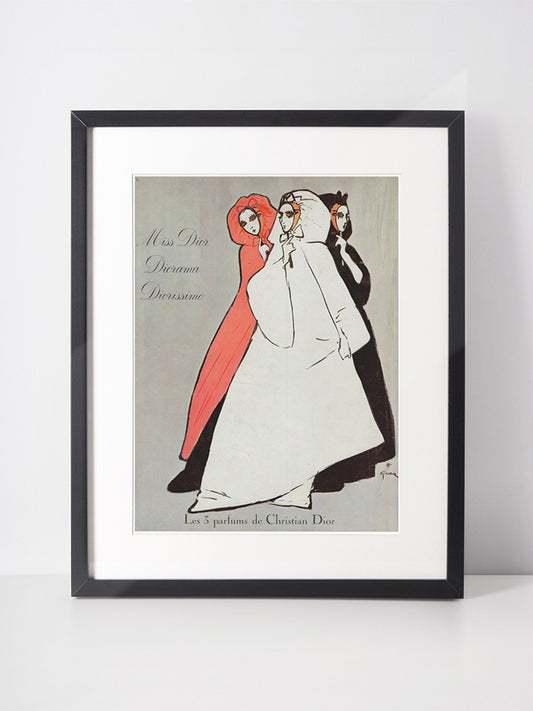 CHRISTIAN DIOR 1961 Vintage Advertisement 1960s Perfume Ad René Gruau