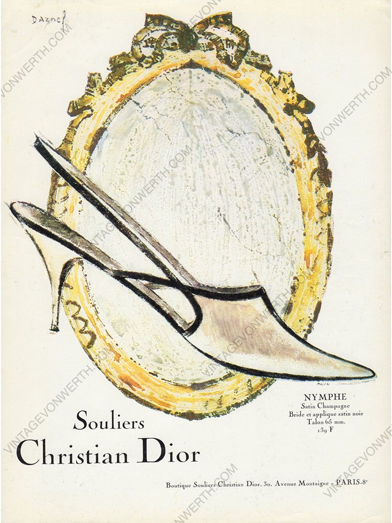 CHRISTIAN DIOR 1963 Vintage Advertisement 1960s Perfume Print Ad René Gruau