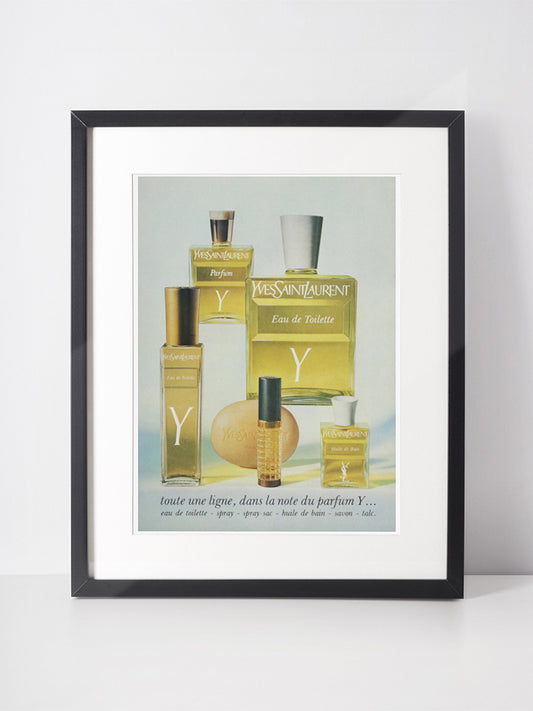 YVES SAINT LAURENT 1967 Vintage Ad Y Perfume 1960s Print Advertisement