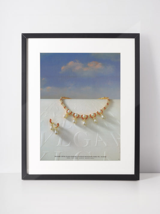 BVLGARI 1985 Vintage Print Advertisement Jewelry 1980s Bulgari Magazine Ad