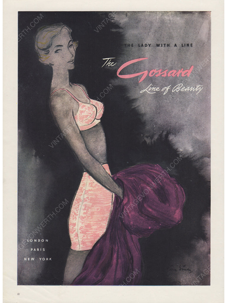 GOSSARD 1949 Lingerie Vintage Magazine Advertisement