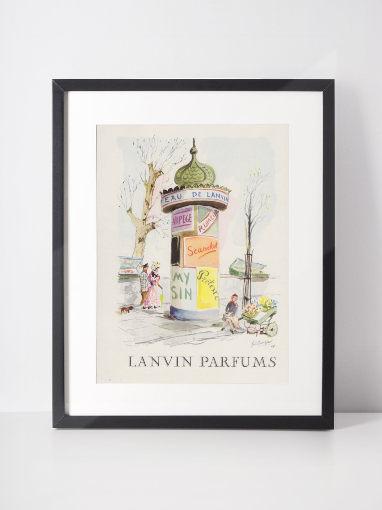 LANVIN 1949 Vintage Print Advertisement Perfume Parfum Fragrance