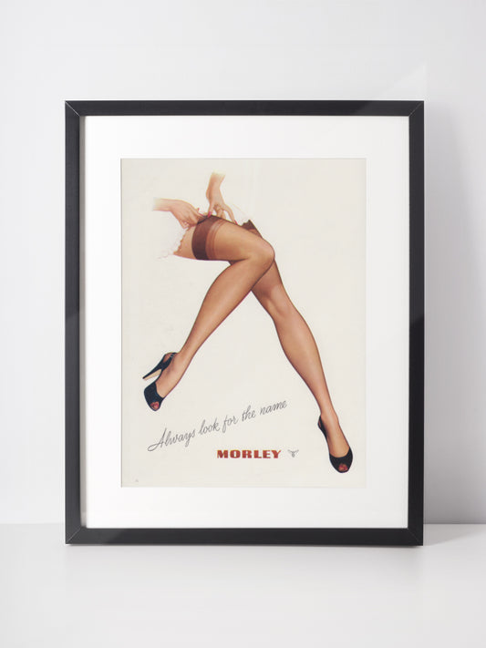 MORLEY 1949 Stockings Lingerie Vintage Print Advertisement