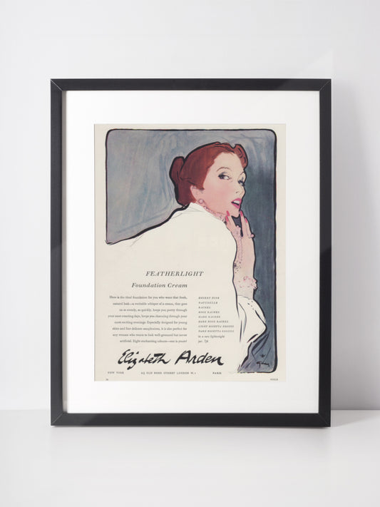 ELIZABETH ARDEN 1950 Vintage Advertisement Beauty Cosmetics René Gruau