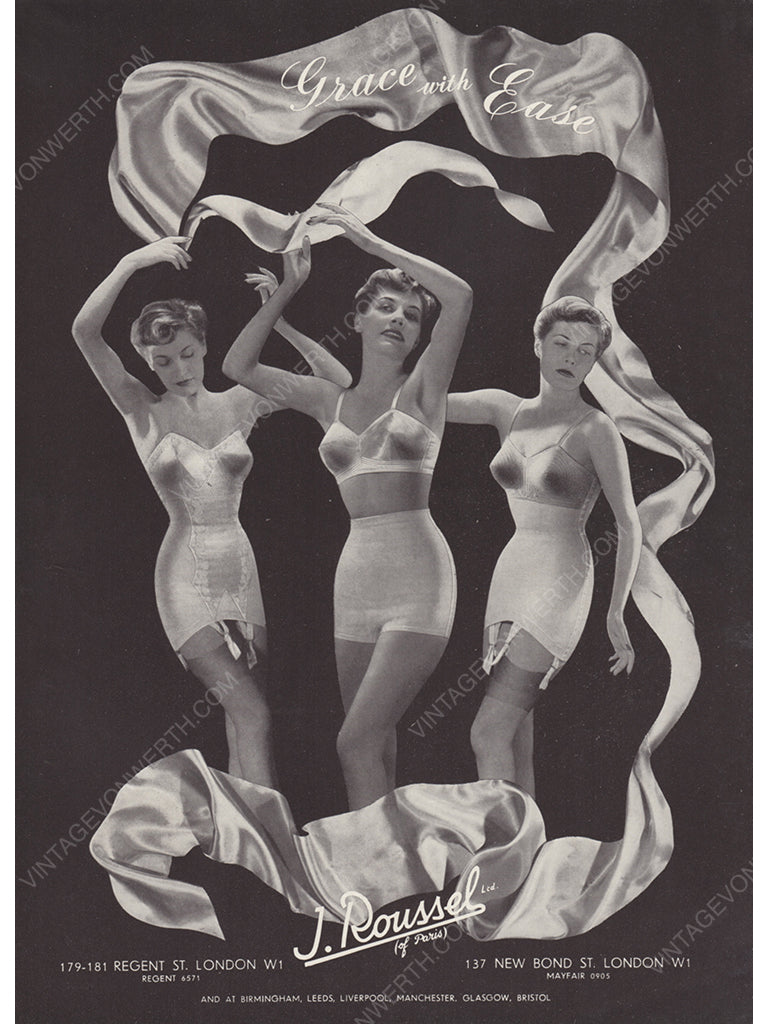 J. ROUSSEL PARIS 1950 Lingerie Vintage Advertisement