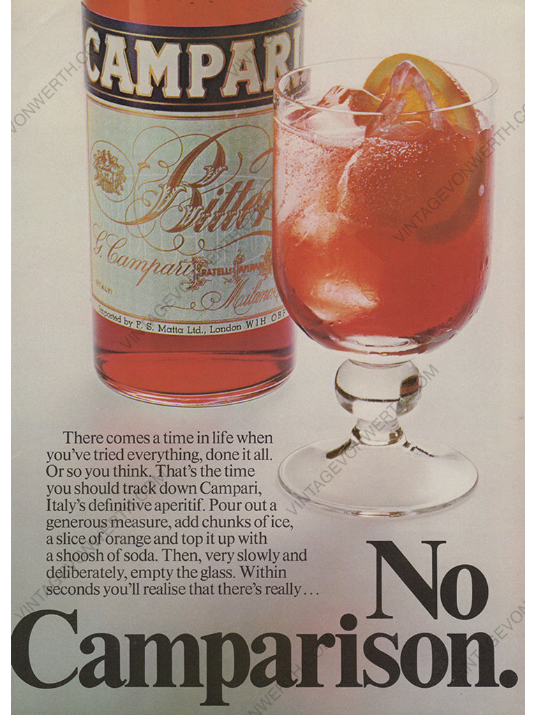 CAMPARI 1972 Vintage Advertisement 1970s Beverage Alcohol Print Ad