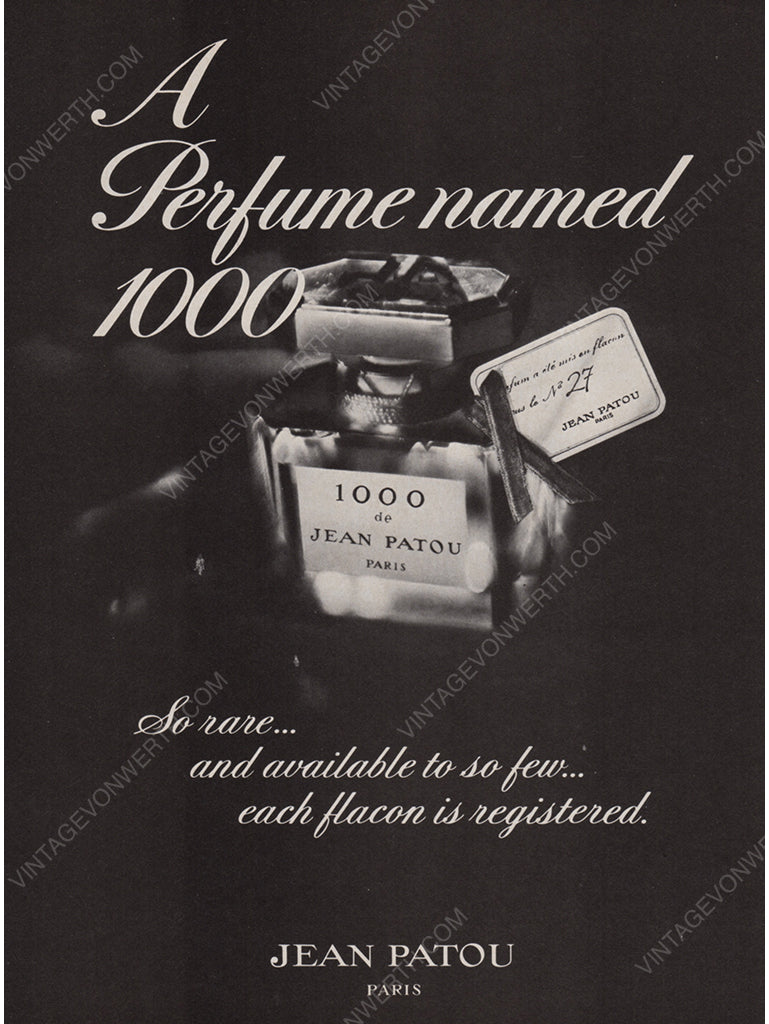 JEAN PATOU 1981 "1000" Perfume Vintage Advertisement Scent Fragrance