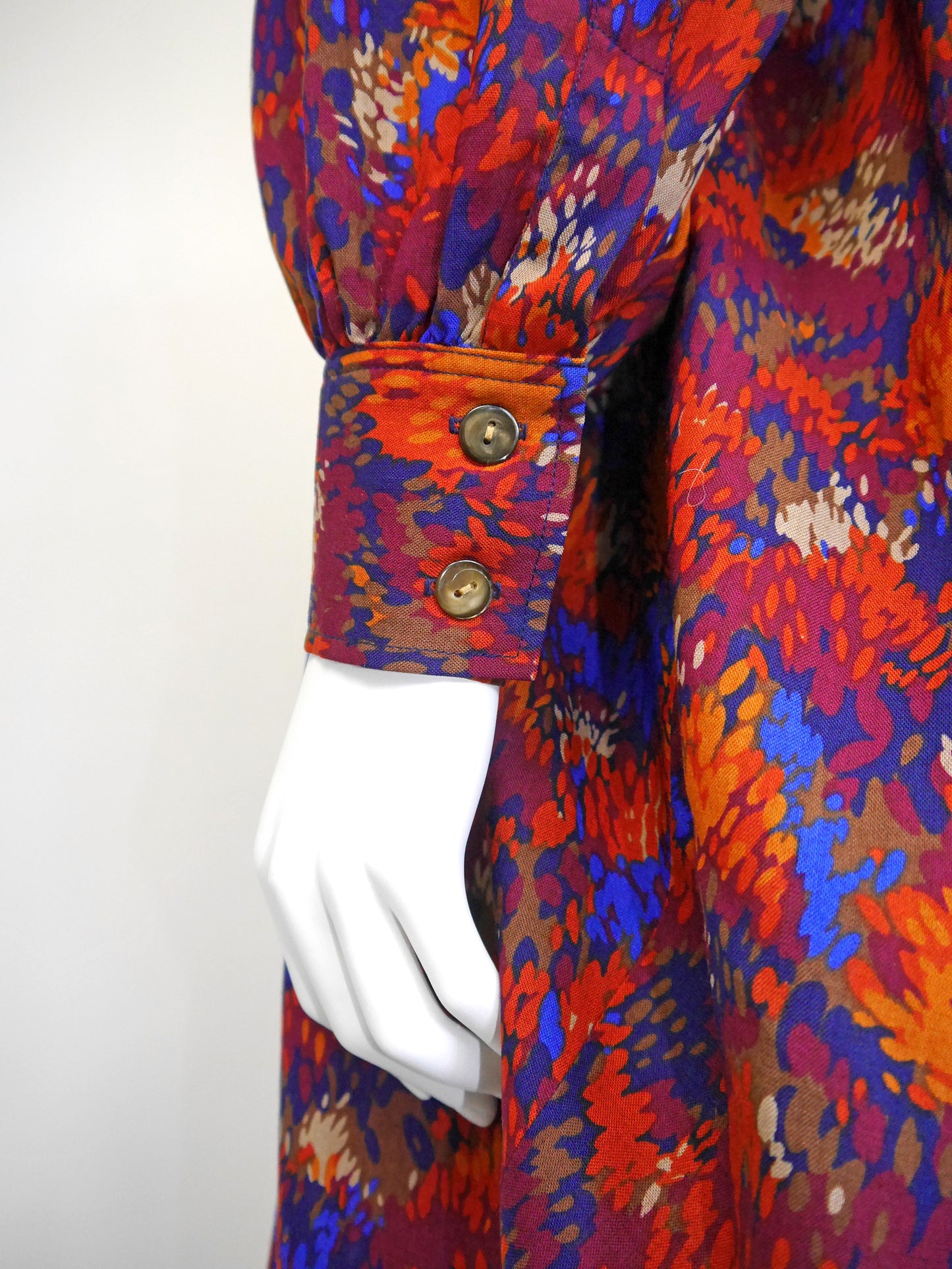 YVES SAINT LAURENT 1970s 1980s Vintage Wool Balloon Midi Dress Size S-M