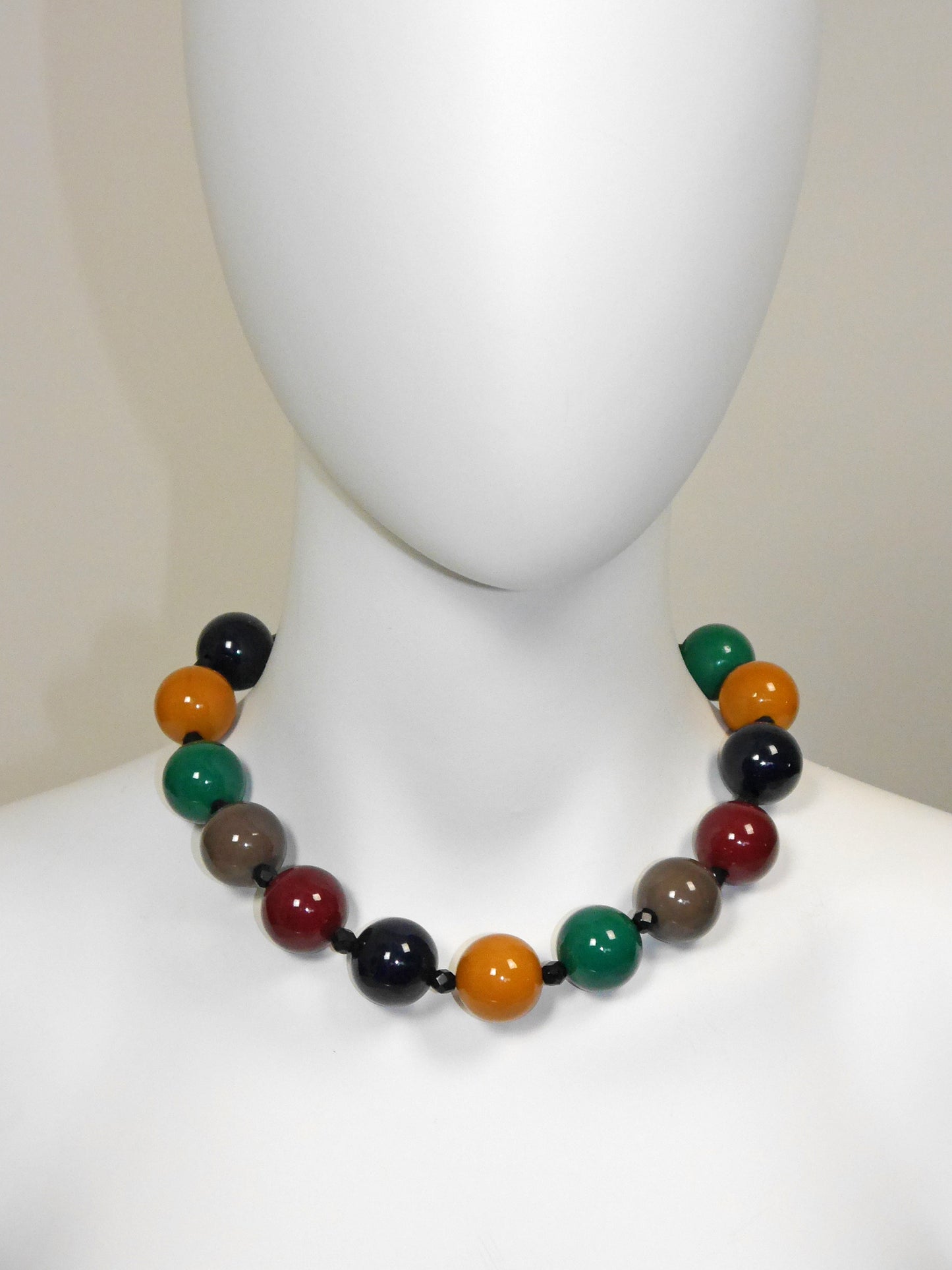 YVES SAINT LAURENT by Roger Scemama 1970s Vintage Chunky Beads Necklace