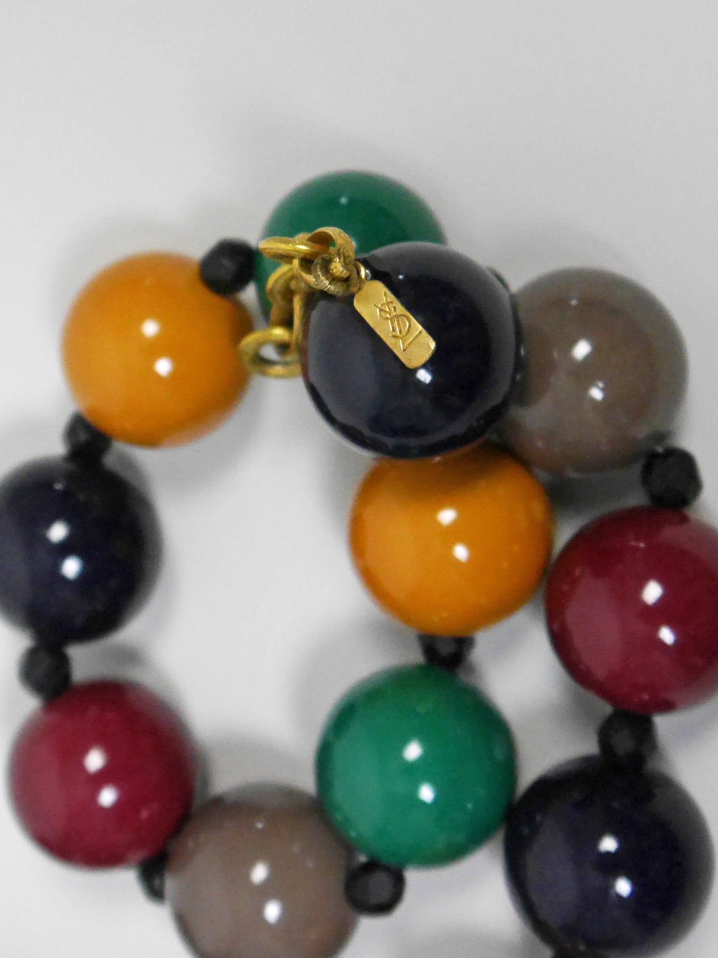 YVES SAINT LAURENT by Roger Scemama 1970s Vintage Chunky Beads Necklace