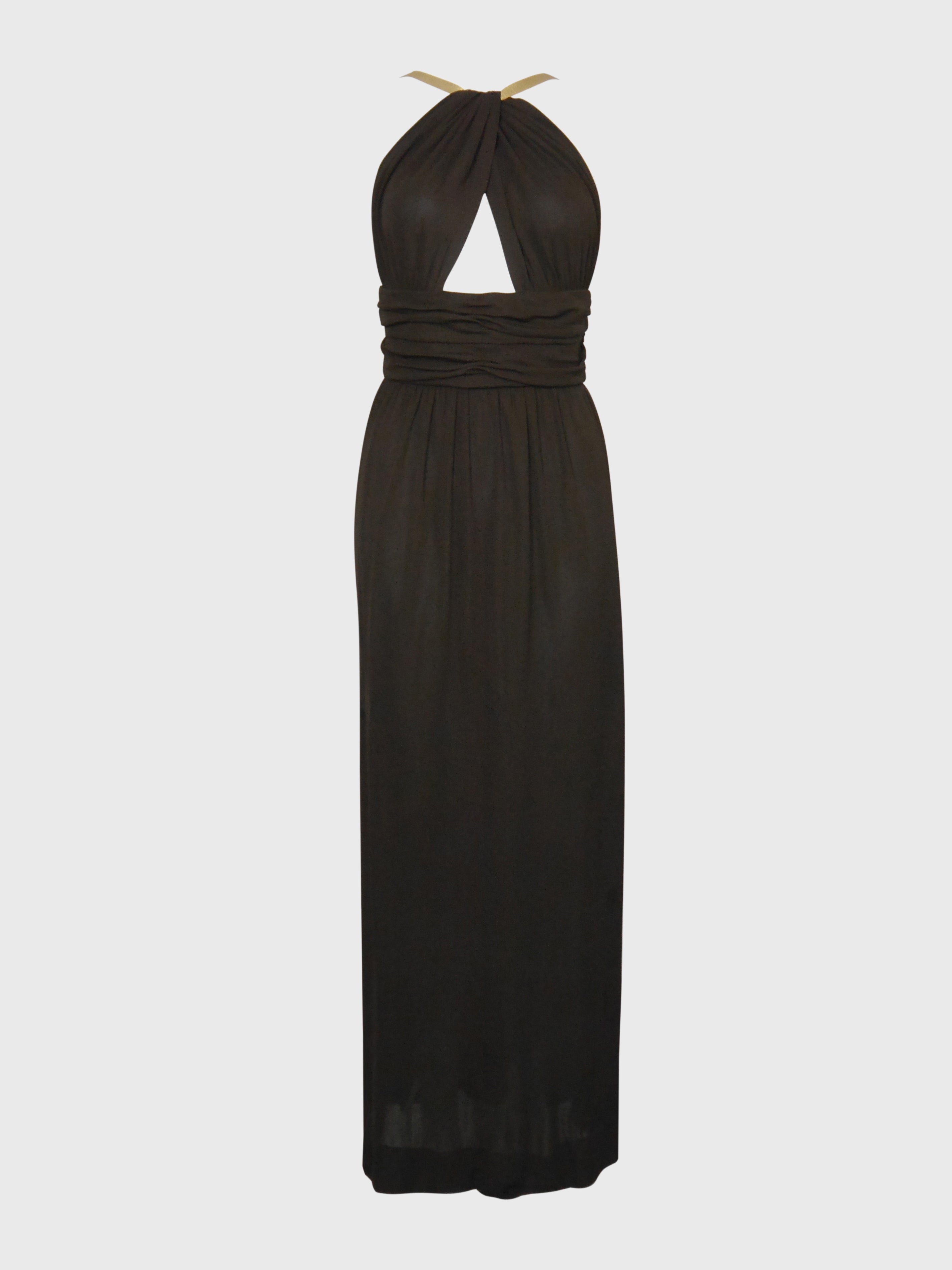 YVES SAINT LAURENT Fall 1975 Vintage Keyhole Maxi Evening Dress Goddes VINTAGE VON WERTH YVES SAINT LAURENT Fall 1975 Vintage Keyhole Maxi Evening Dress Goddes VINTAGE VON WERTH