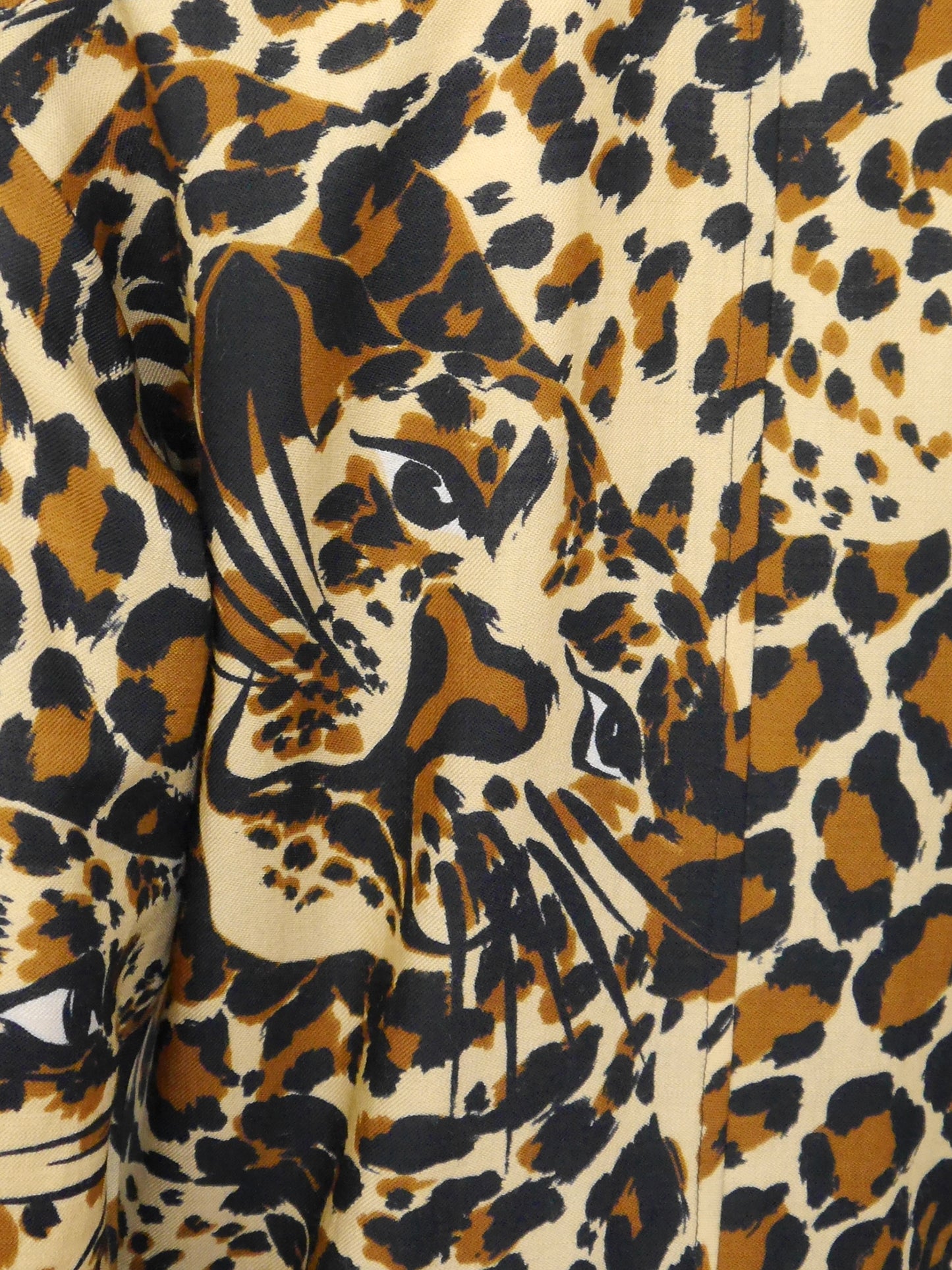 YVES SAINT LAURENT Fall 1986 Vintage Leopard Print Overshirt Jacket Size S