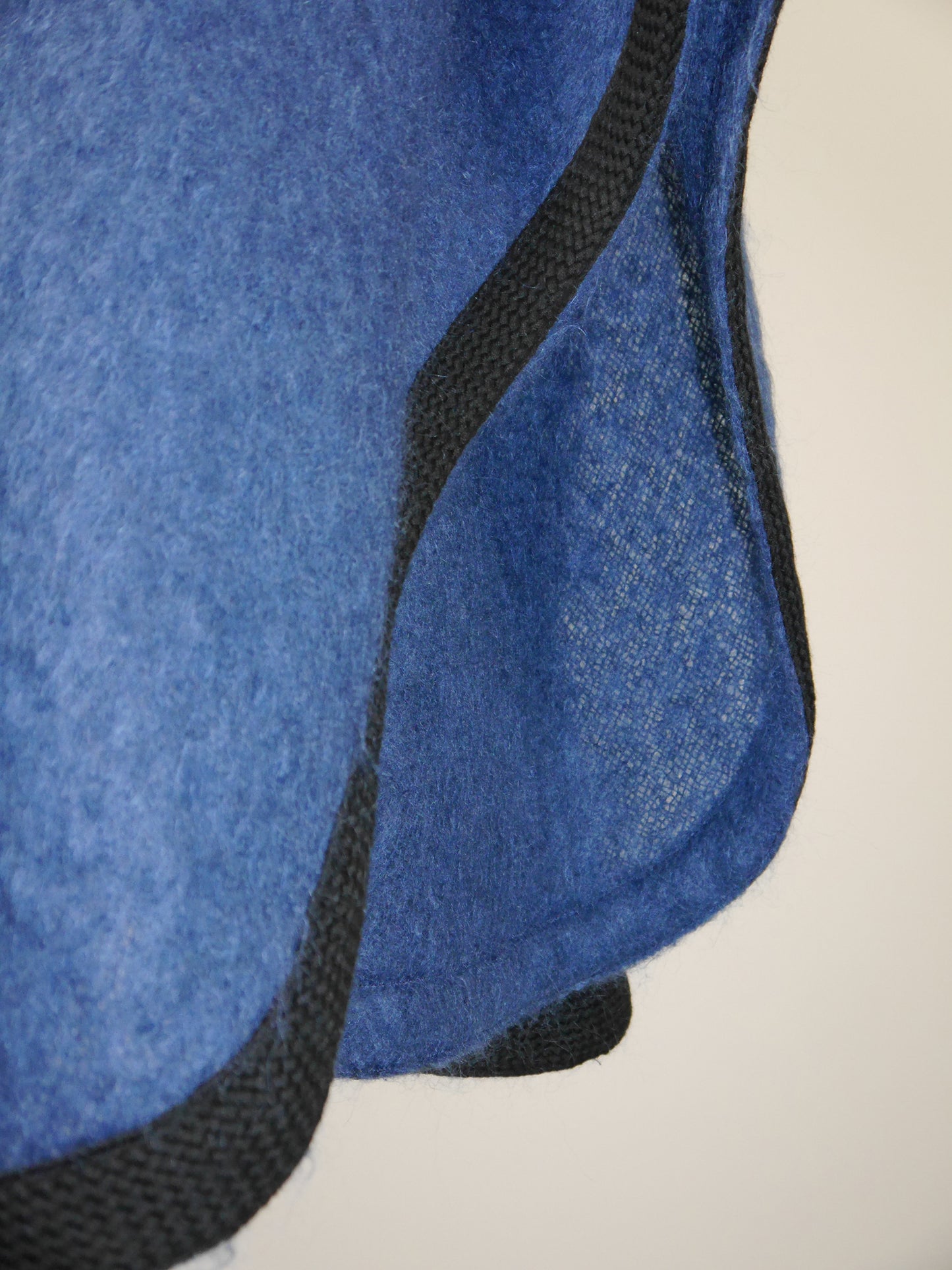 YVES SAINT LAURENT 1970s 1980s Vintage Blue Wool Cape Size XS-S