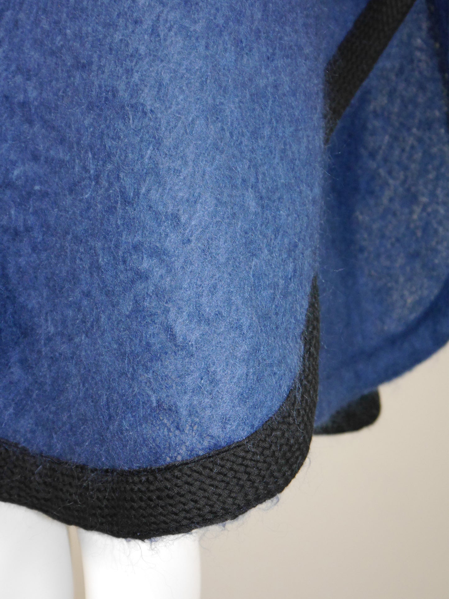 YVES SAINT LAURENT 1970s 1980s Vintage Blue Wool Cape Size XS-S