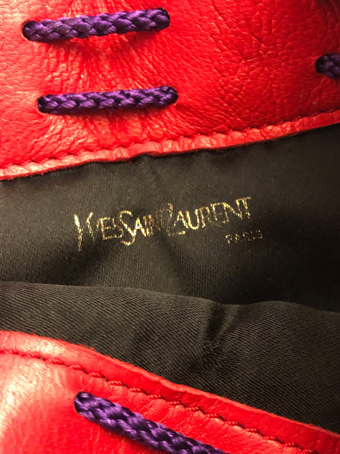 YVES SAINT LAURENT 1970s Vintage Multi-Colored Velvet & Leather Tassel Handbag Shoulderbag