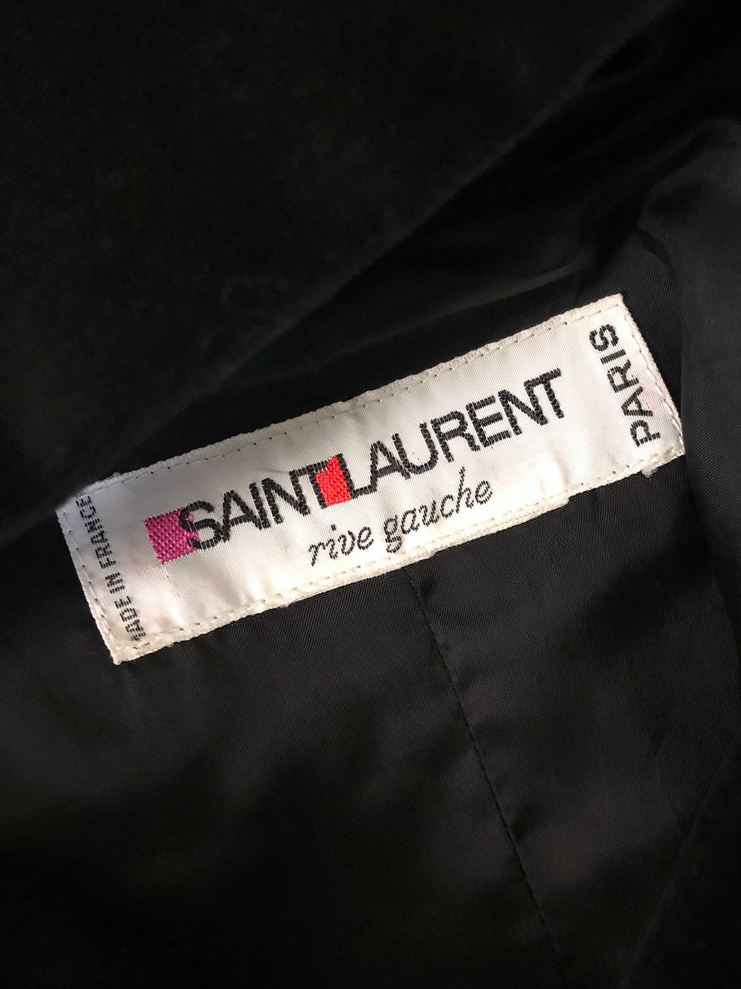 YVES SAINT LAURENT 1970s Vintage Black Velvet Hooded Maxi Cape Passementerie Size S