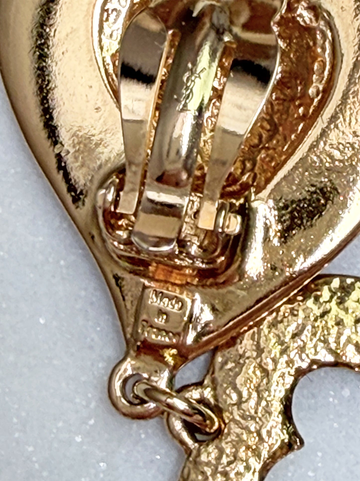 YVES SAINT LAURENT 1980s 1990s Vintage Heart Dangle Earrings