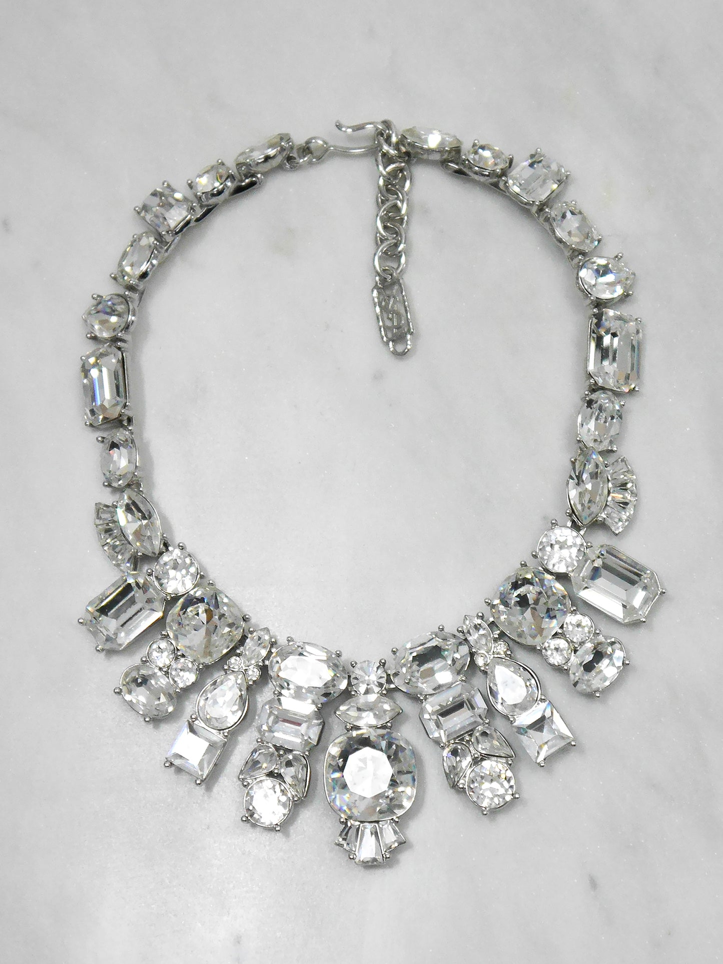 YVES SAINT LAURENT Vintage Chunky Glass Crystals Statement Necklace Collier