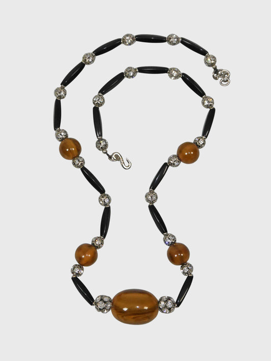 YVES SAINT LAURENT by Roger Scemama 1970s Vintage Long Beaded Necklace
