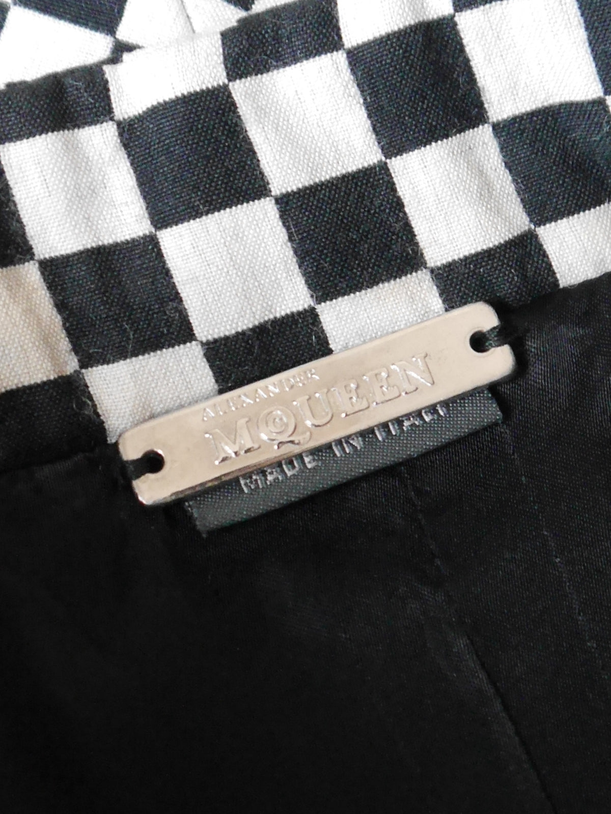 ALEXANDER MCQUEEN Fall 2003 "Scanners" Collection Vintage Optical Pattern Sculpted Jacket