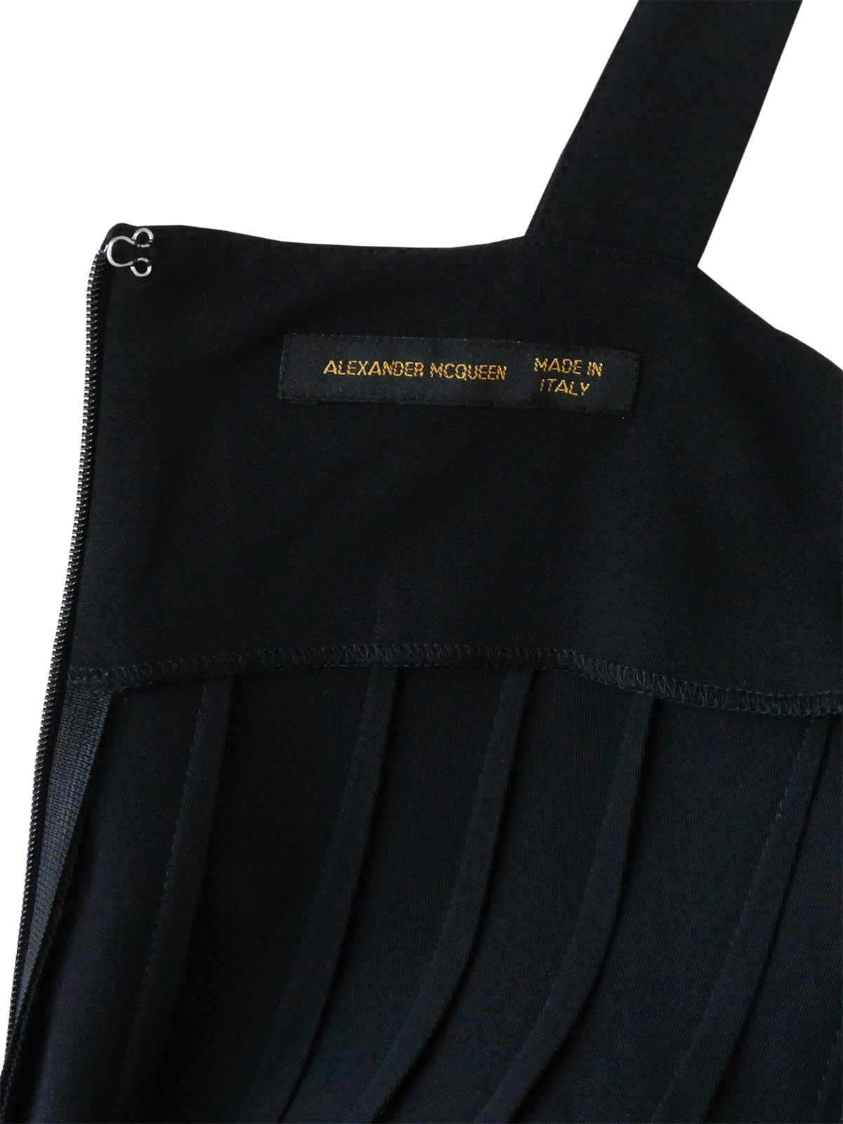 ALEXANDER MCQUEEN Spring 2002 "Dance Of The Twisted Bull" Buckled High-Low Dress