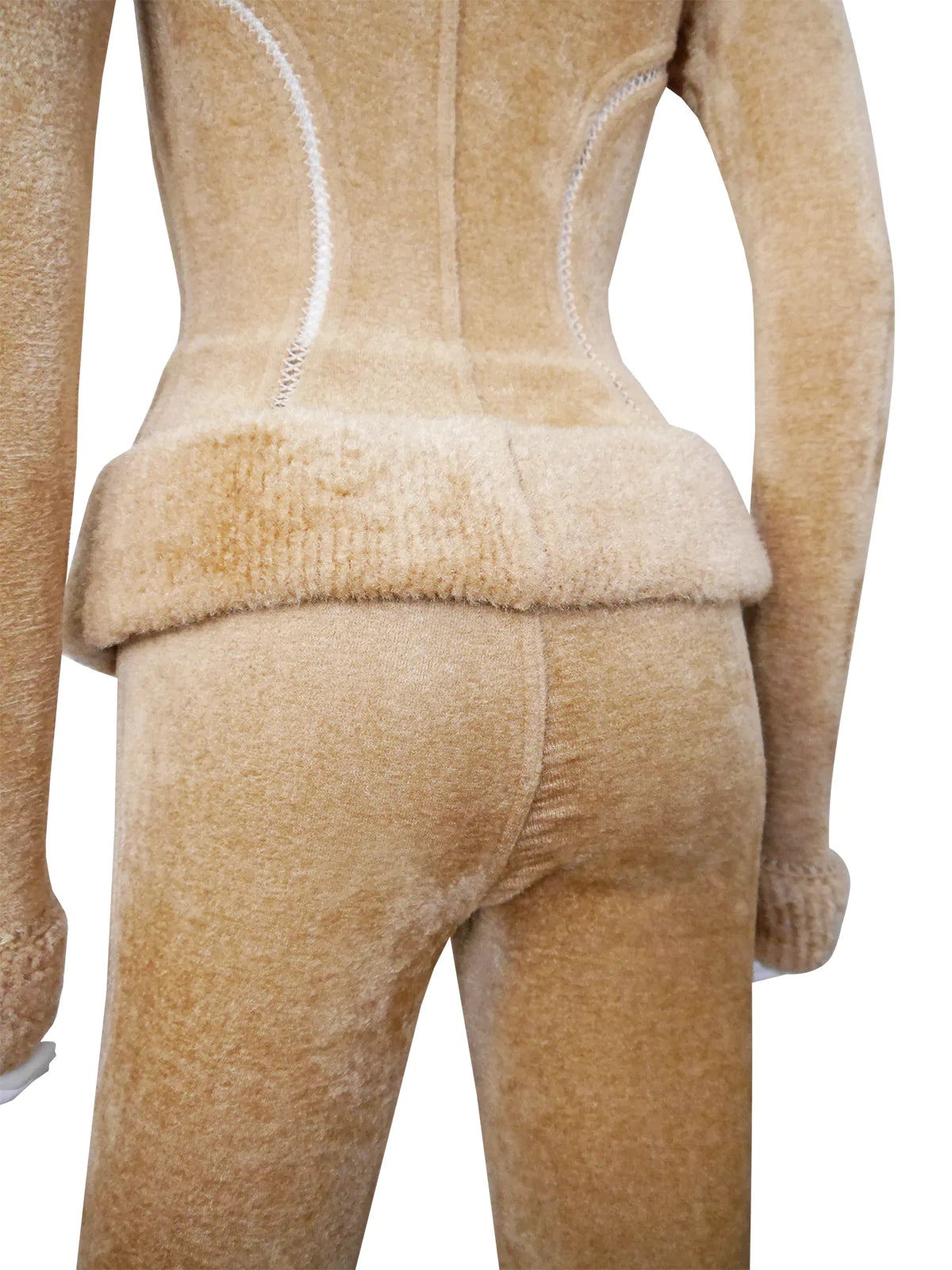 Copy of AZZEDINE ALAIA Fall 1991 Vintage Camel Bodycon Top & Leggings Ensemble Size S // Sold