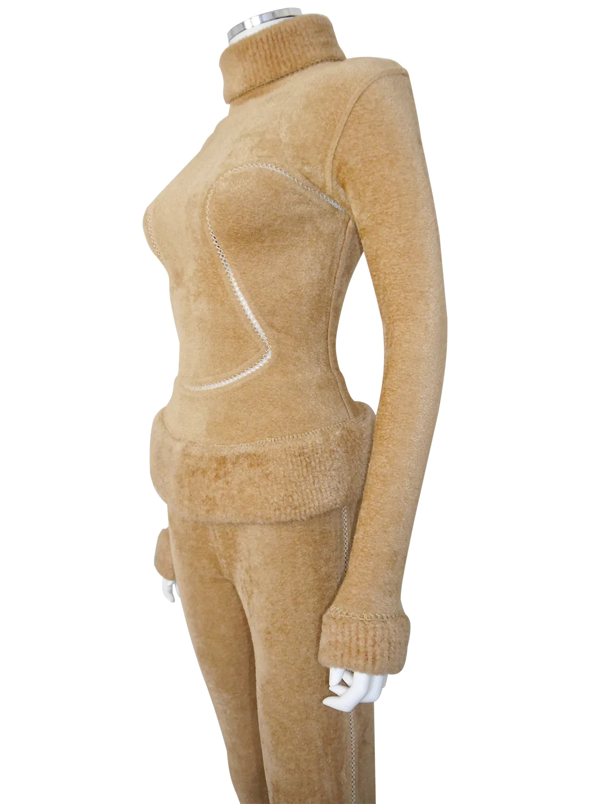 Copy of AZZEDINE ALAIA Fall 1991 Vintage Camel Bodycon Top & Leggings Ensemble Size S // Sold