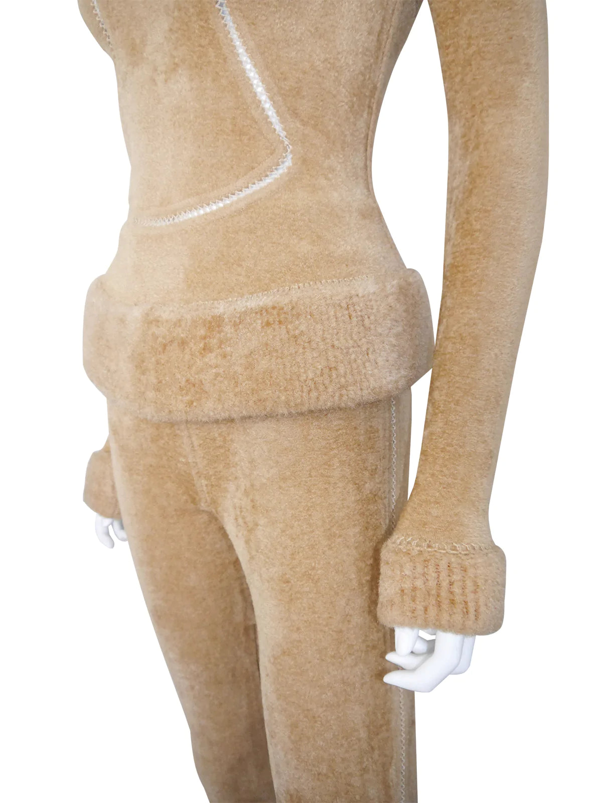Copy of AZZEDINE ALAIA Fall 1991 Vintage Camel Bodycon Top & Leggings Ensemble Size S // Sold
