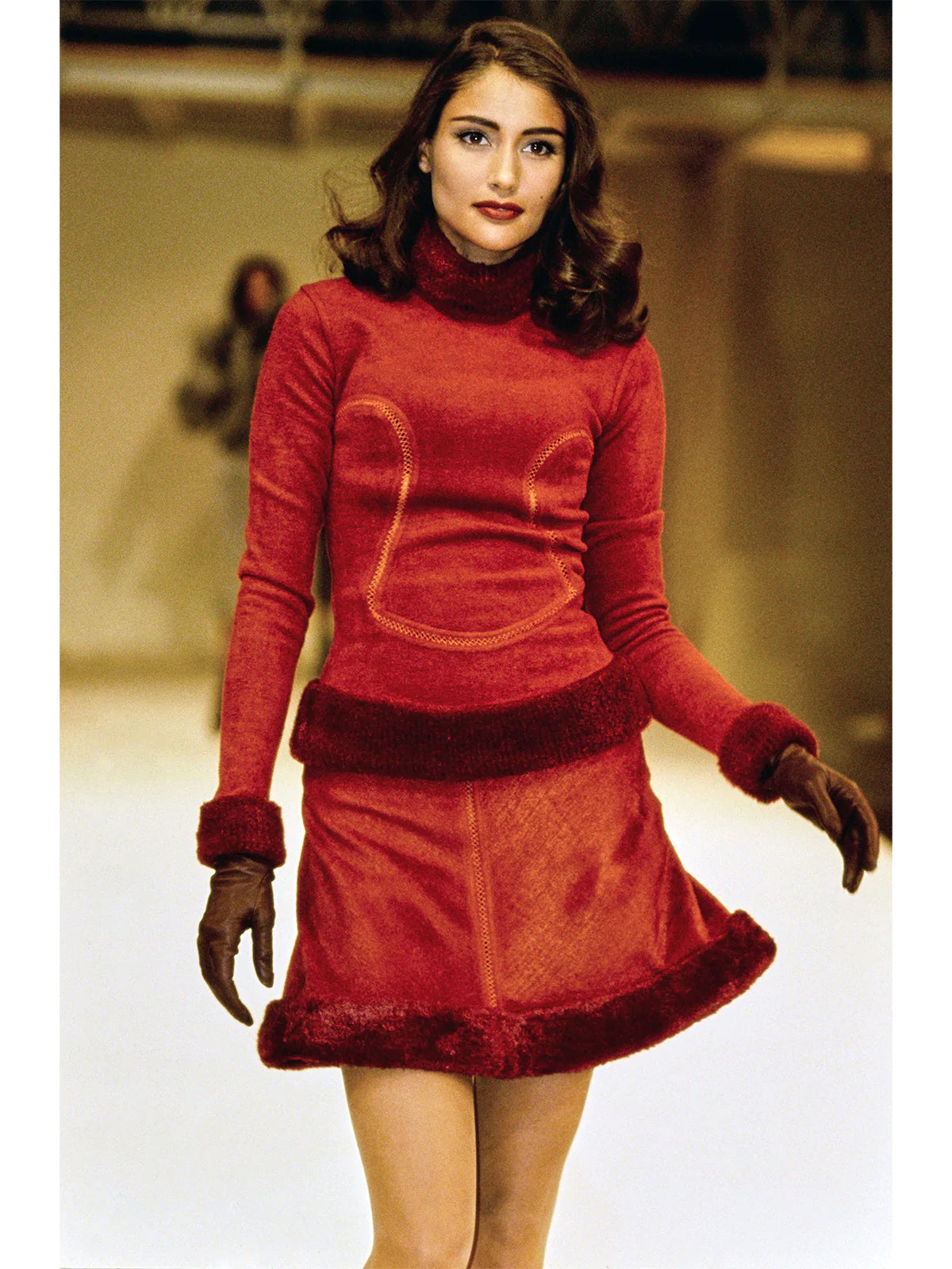 Copy of AZZEDINE ALAIA Fall 1991 Vintage Camel Bodycon Top & Leggings Ensemble Size S // Sold