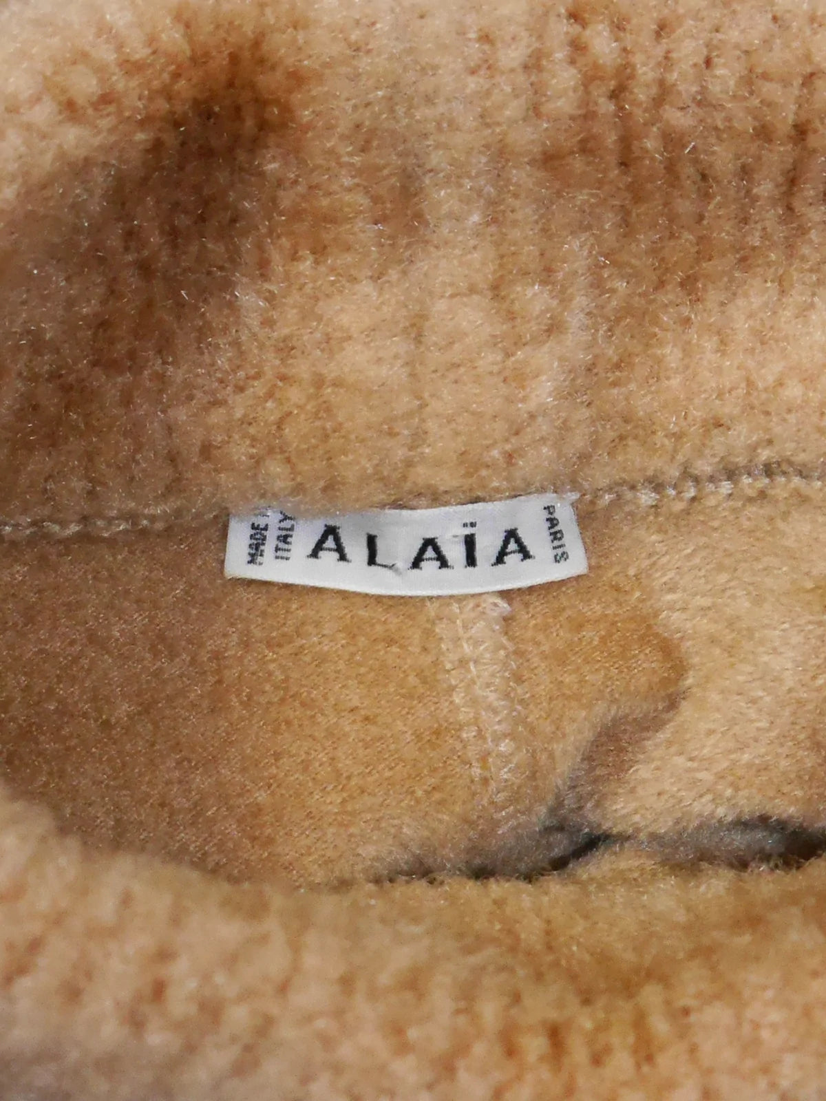 Copy of AZZEDINE ALAIA Fall 1991 Vintage Camel Bodycon Top & Leggings Ensemble Size S // Sold