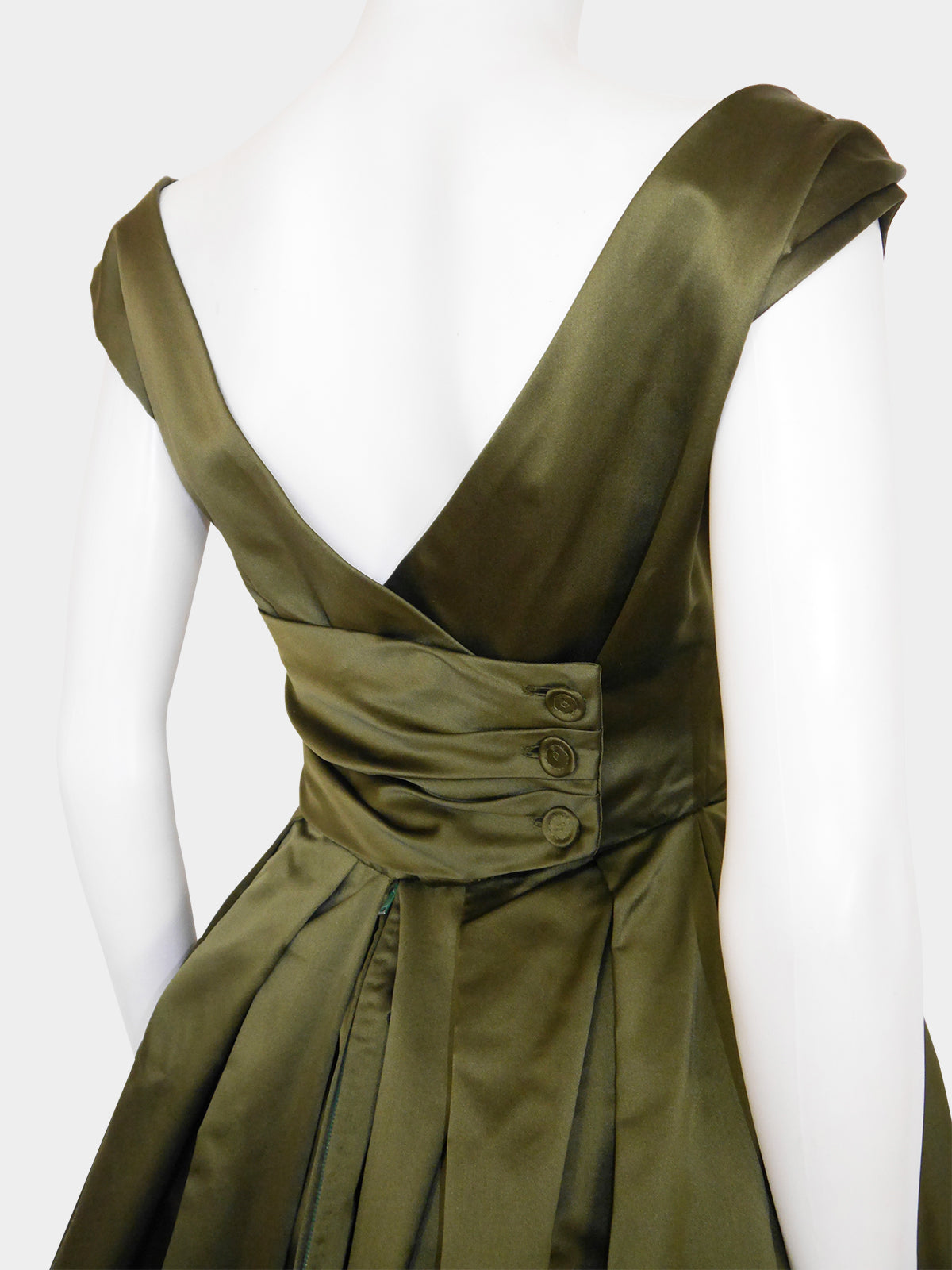 CHRISTIAN DIOR Fall 1957 Haute Couture "Venezuela" Draped Silk Evening Dress Size XXS-XS