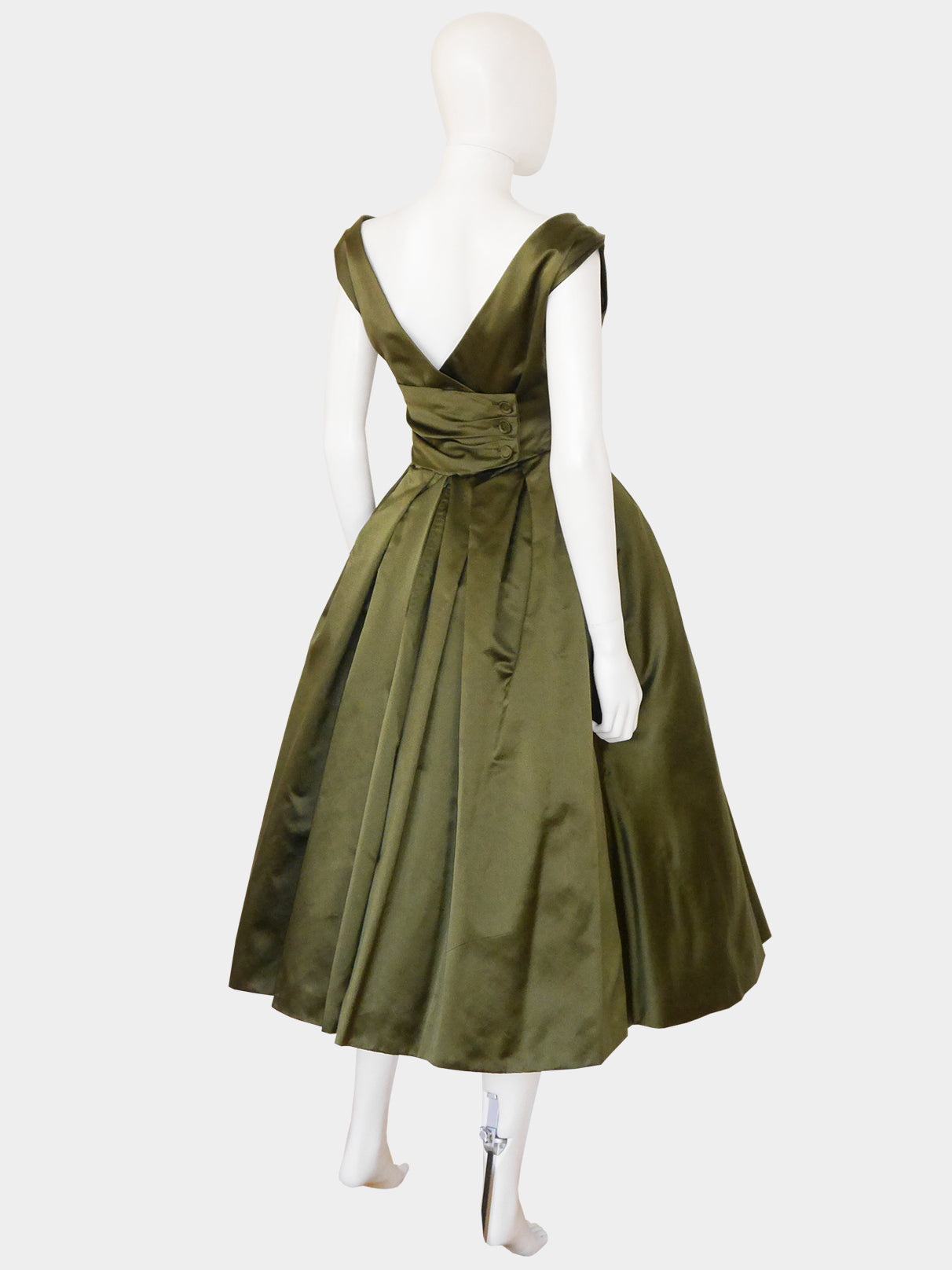 CHRISTIAN DIOR Fall 1957 Haute Couture "Venezuela" Draped Silk Evening Dress Size XXS-XS
