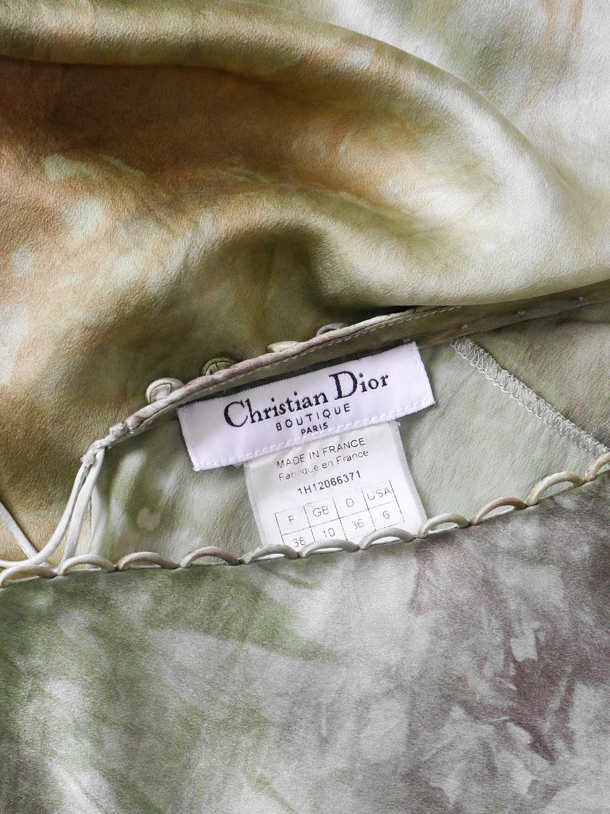 CHRISTIAN DIOR by John Galliano Fall 2001 Vintage Tie Dye Silk One Shoulder Maxi Evening Dress