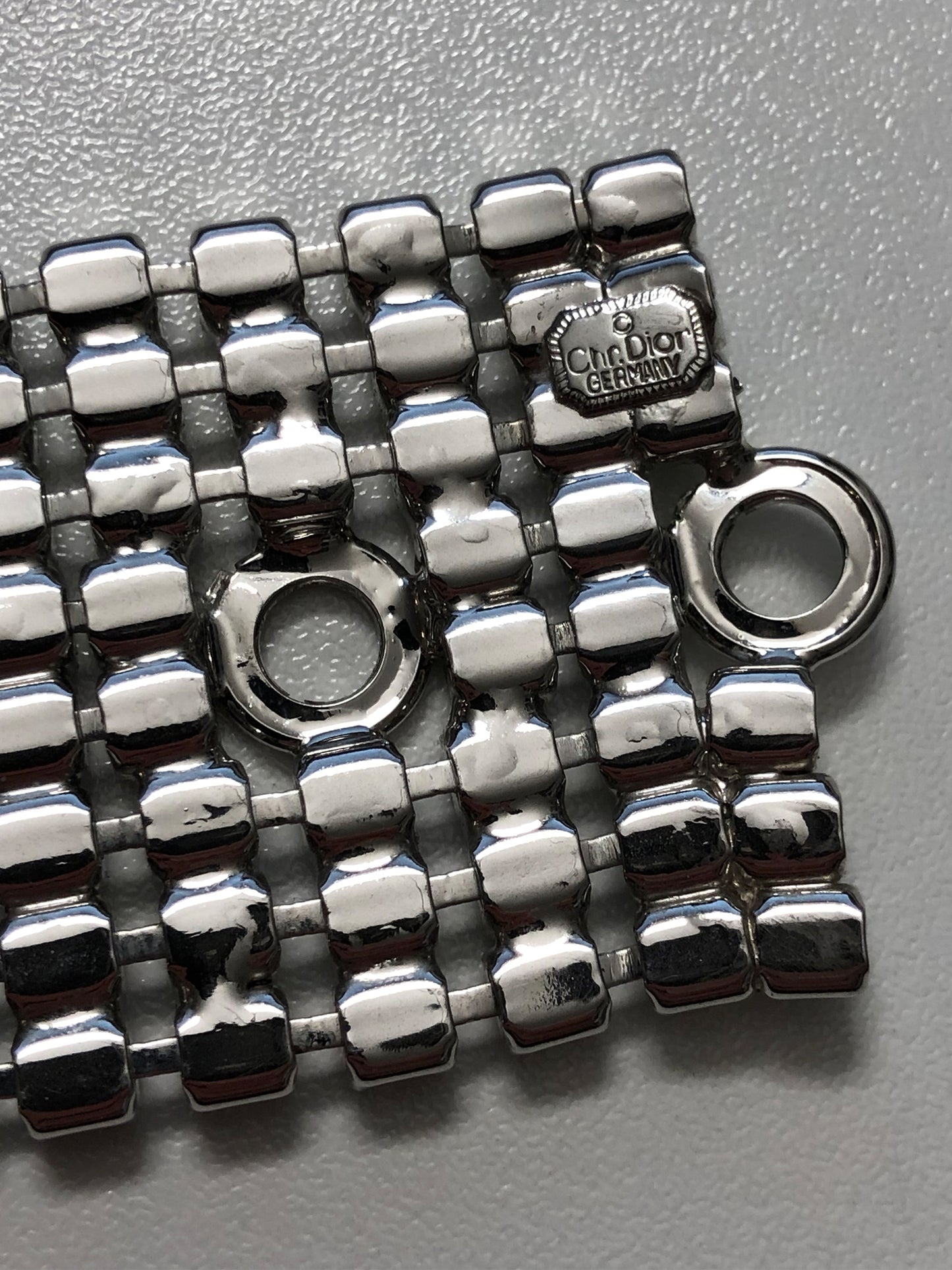 CHRISTIAN DIOR c. 1970s Vintage Crystal Rhinestone Bracelet