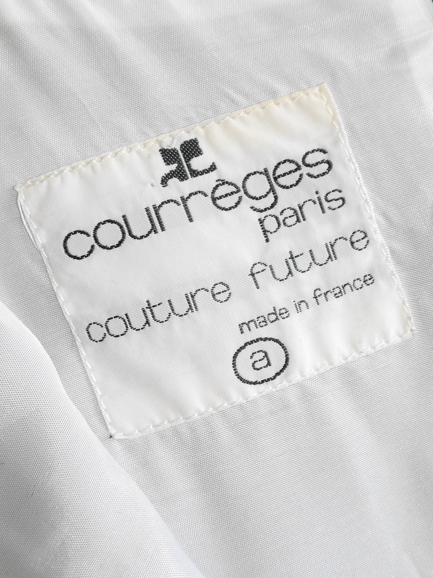 COURRÈGES 1960s 1970s Vintage Black Maxi Evening Dress Faux Leather Edges Size S