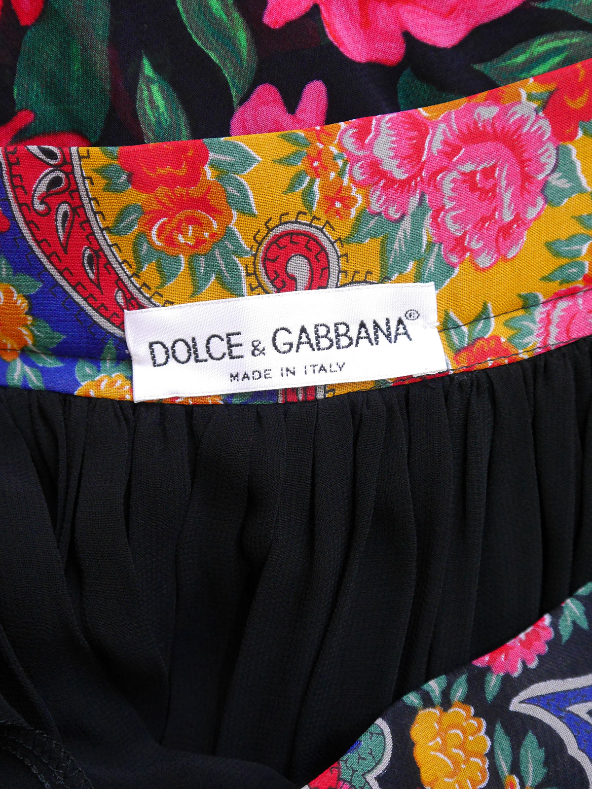 DOLCE & GABBANA Fall 1993 Vintage Fringed Tiered Hippie Peasant Maxi Skirt Size S-M