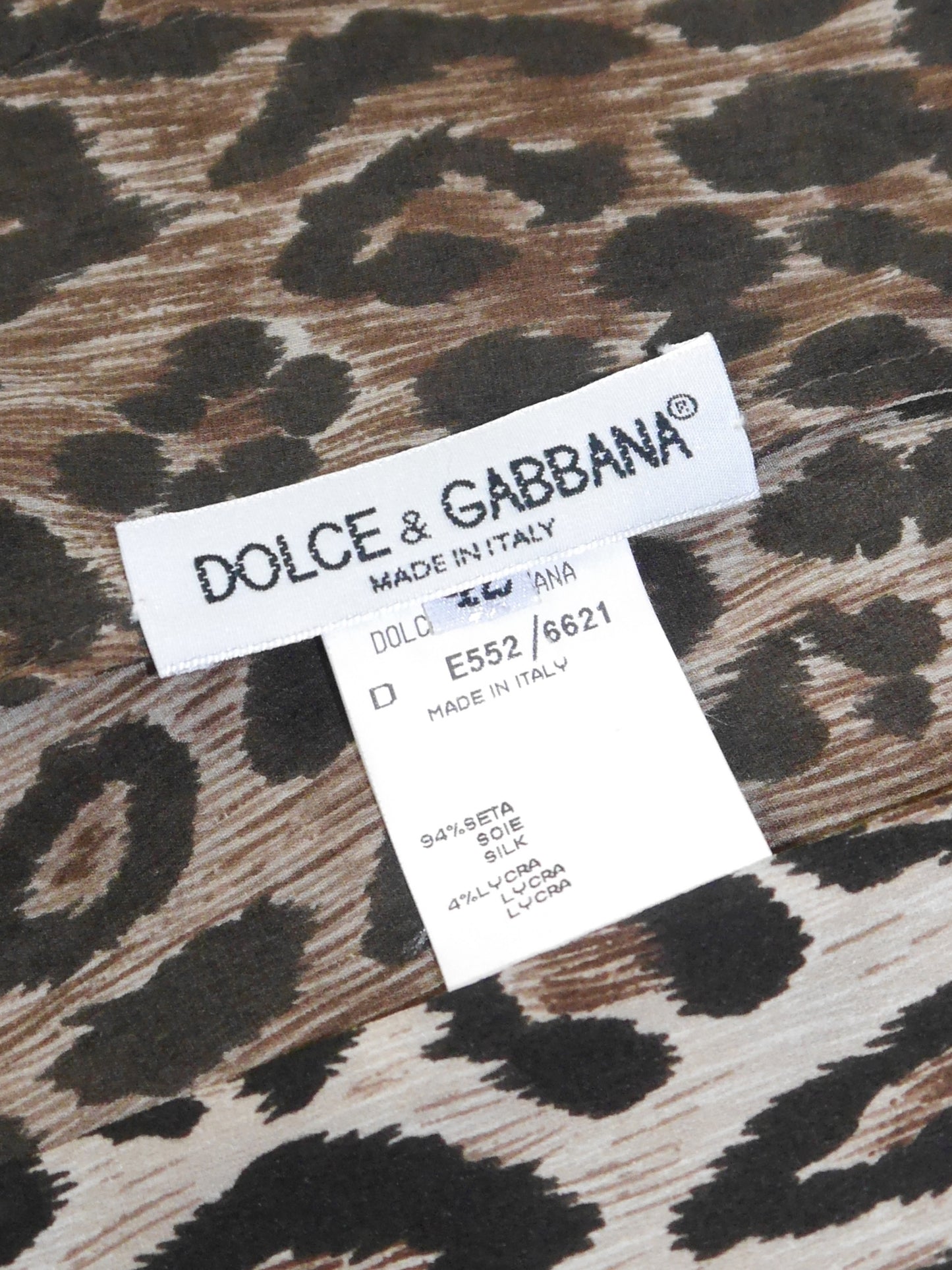 DOLCE & GABBANA Spring 1997 Vintage Leopard Print Silk Evening Coat Size S