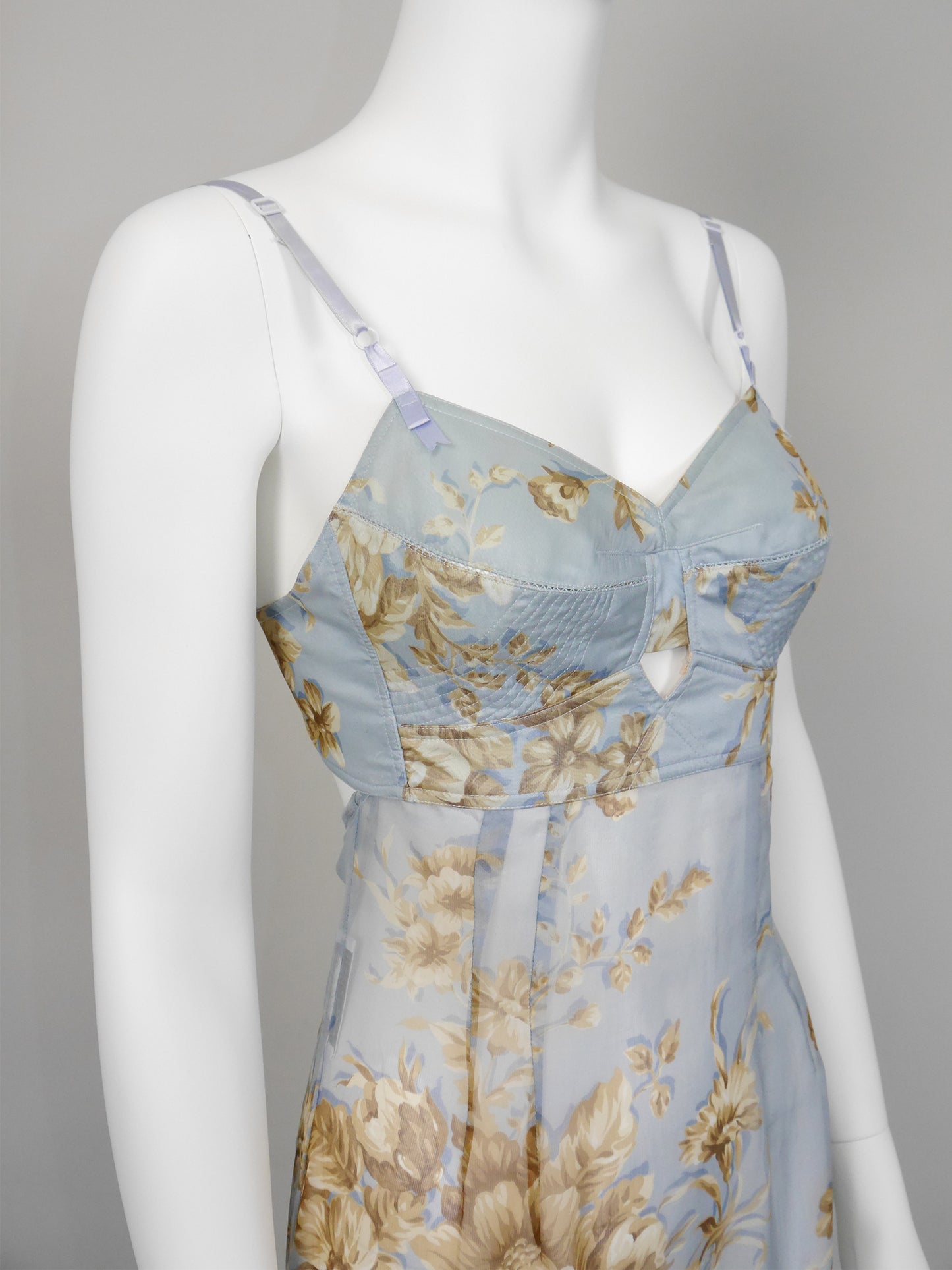 DOLCE & GABBANA Spring 1997 Vintage Floral Silk Lingerie Maxi Dress