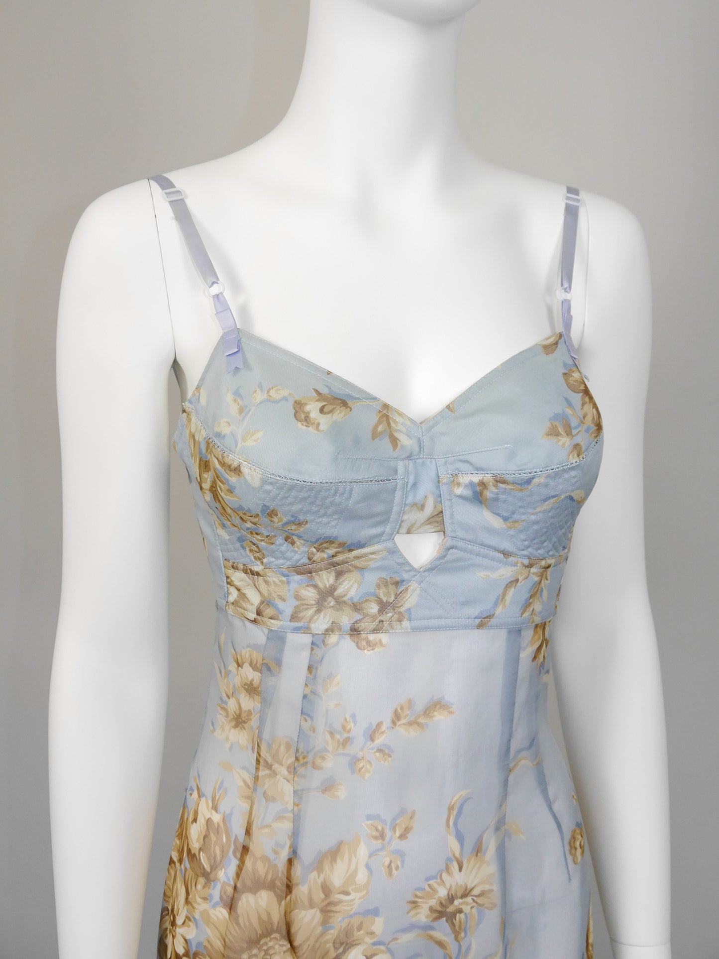 DOLCE & GABBANA Spring 1997 Vintage Floral Silk Lingerie Maxi Dress